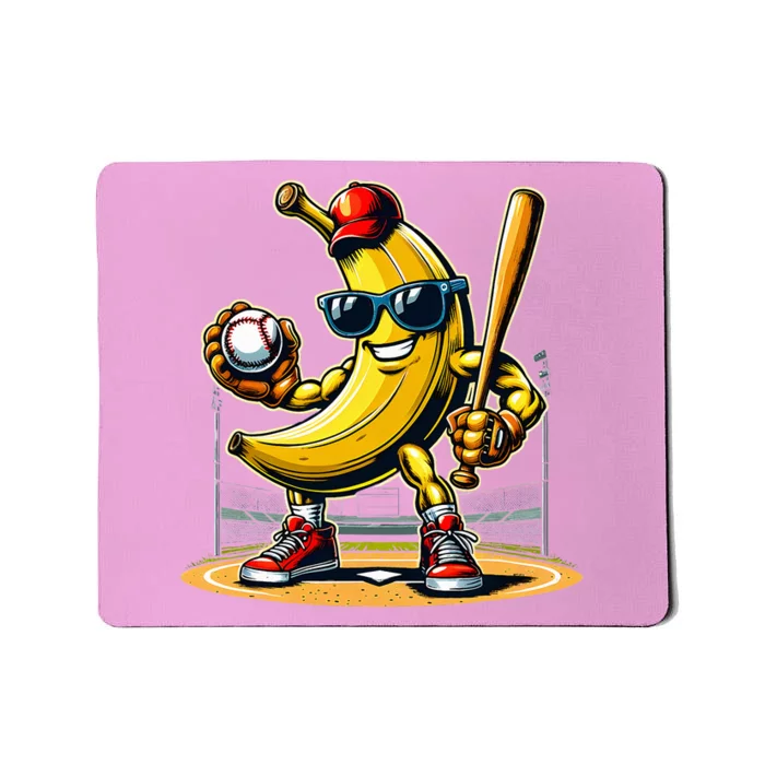 Banana Playing Baseball Baseball Player Mousepad