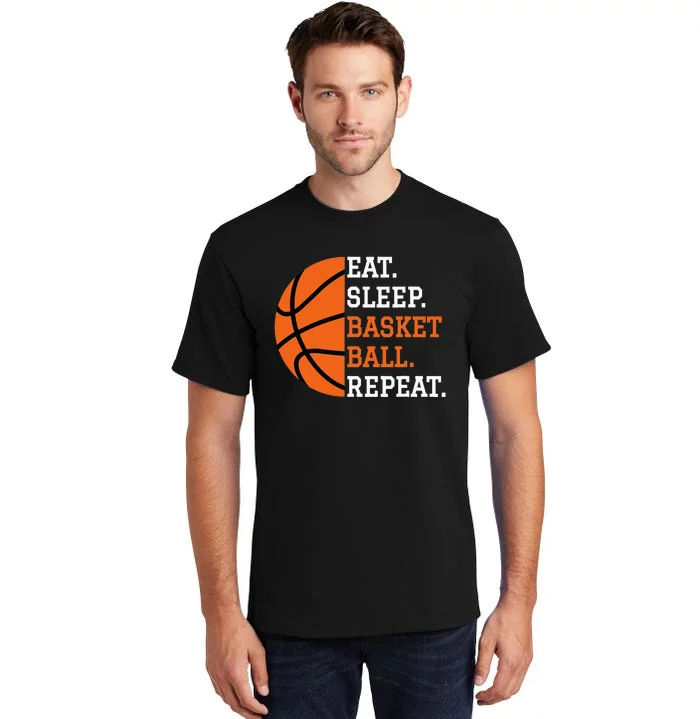 Basketball Player Boy Eat Sleep Basketball Repeat Tall T-Shirt