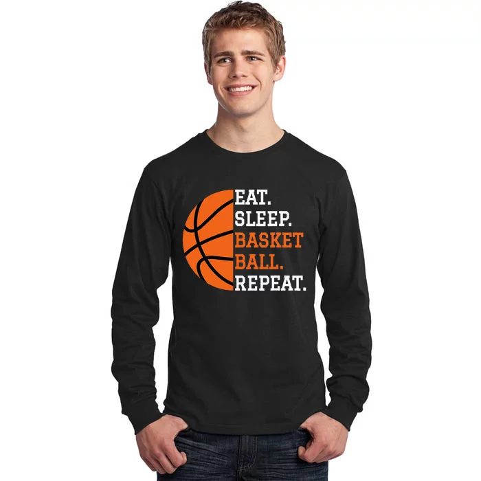 Basketball Player Boy Eat Sleep Basketball Repeat Tall Long Sleeve T-Shirt