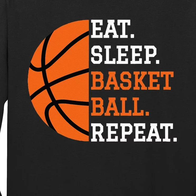 Basketball Player Boy Eat Sleep Basketball Repeat Tall Long Sleeve T-Shirt