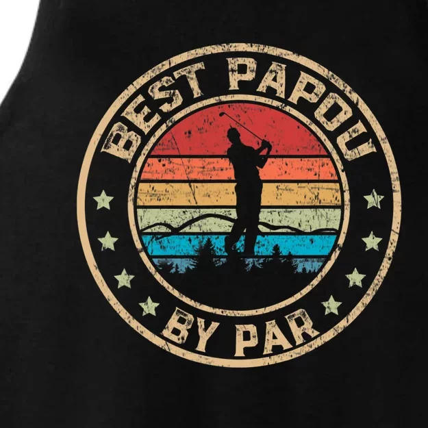 Best Papou By Par Father's Day Golf Golfing Ladies Tri-Blend Wicking Tank