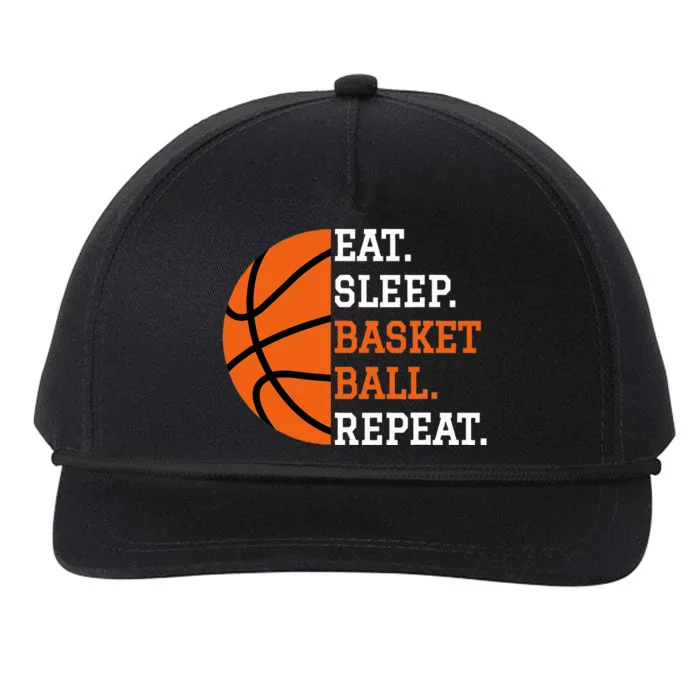 Basketball Player Boy Eat Sleep Basketball Repeat Snapback Five-Panel Rope Hat