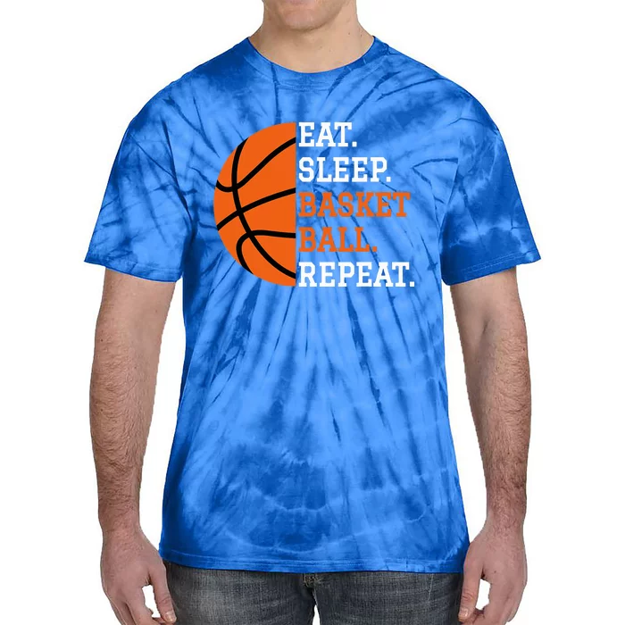 Basketball Player Boy Eat Sleep Basketball Repeat Tie-Dye T-Shirt