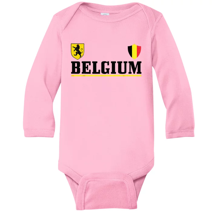 Belgium Pride Belgian Flag Baby Long Sleeve Bodysuit