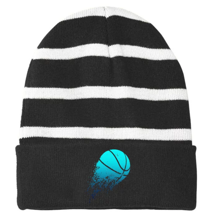 Basketball Player Bball Coach Fan Baller Sports Striped Beanie with Solid Band