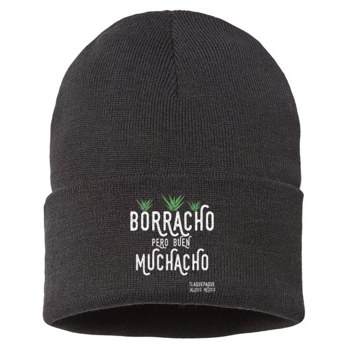 Borracho Pero Buen Muchacho Mexico Saying Sustainable Knit Beanie