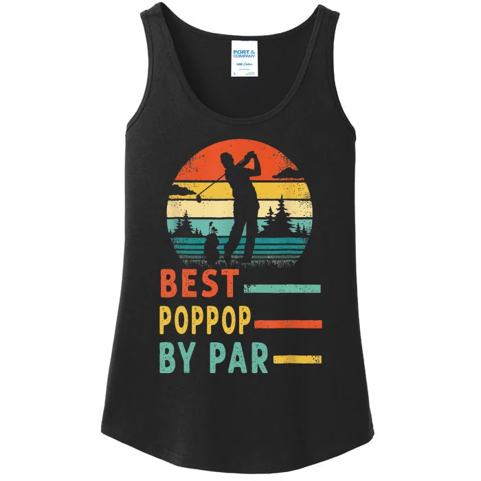 Best Poppop By Par Father's Day Golf Gift Grandpa Ladies Essential Tank