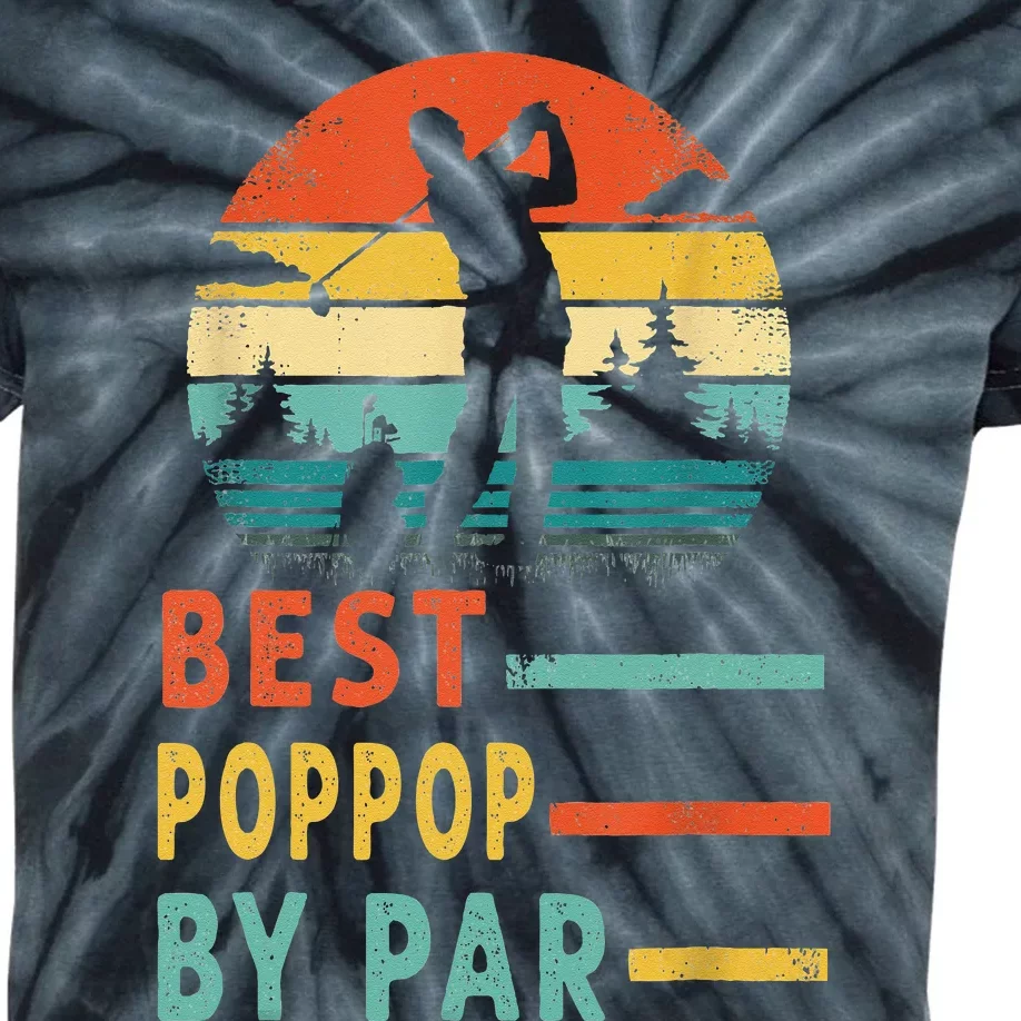 Best Poppop By Par Father's Day Golf Gift Grandpa Kids Tie-Dye T-Shirt