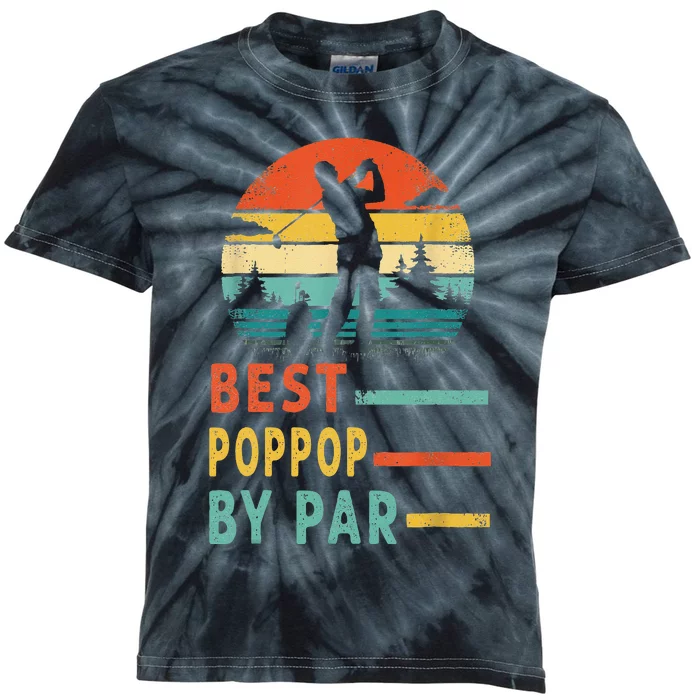 Best Poppop By Par Father's Day Golf Gift Grandpa Kids Tie-Dye T-Shirt