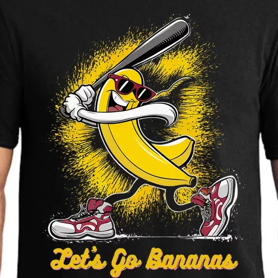 Banana Playing Baseball Fruit Love Pajama Set