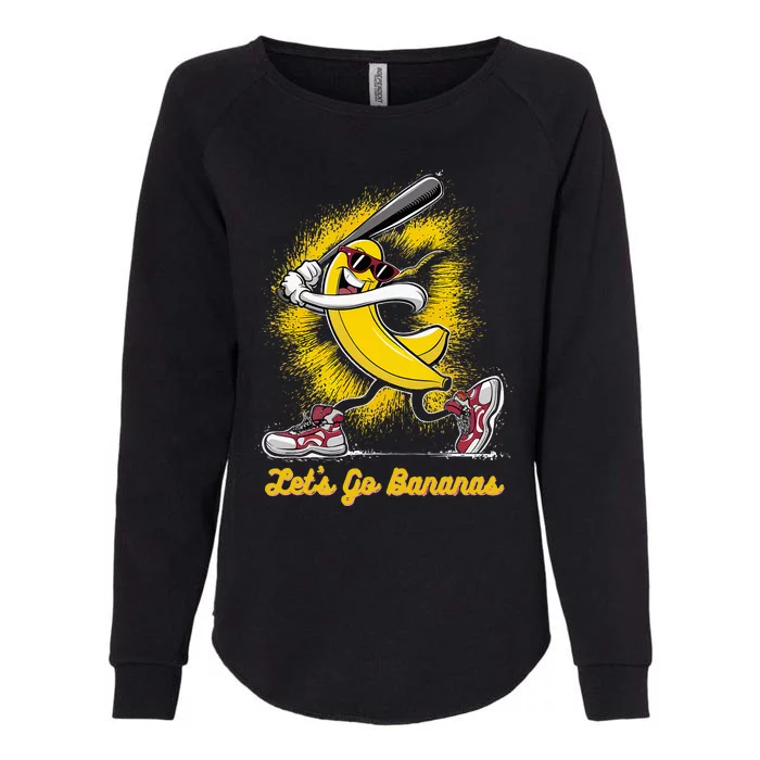 Banana Playing Baseball Fruit Love Womens California Wash Sweatshirt