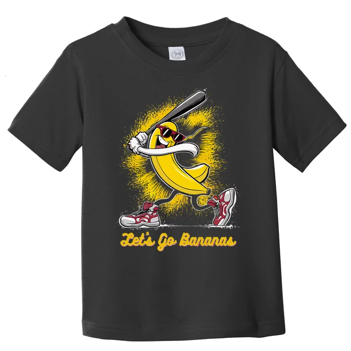 Banana Playing Baseball Fruit Love Toddler T-Shirt