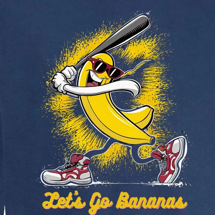 Banana Playing Baseball Fruit Love Garment-Dyed Sweatshirt