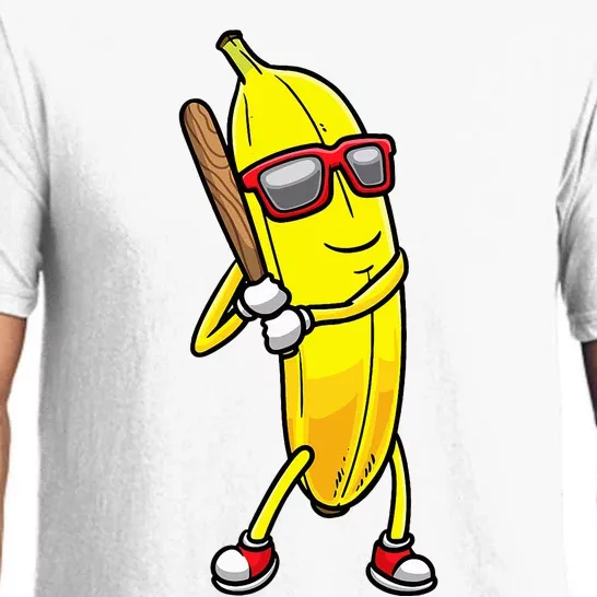 Banana Playing Baseball Fruit Lover Pajama Set