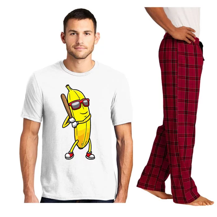 Banana Playing Baseball Fruit Lover Pajama Set