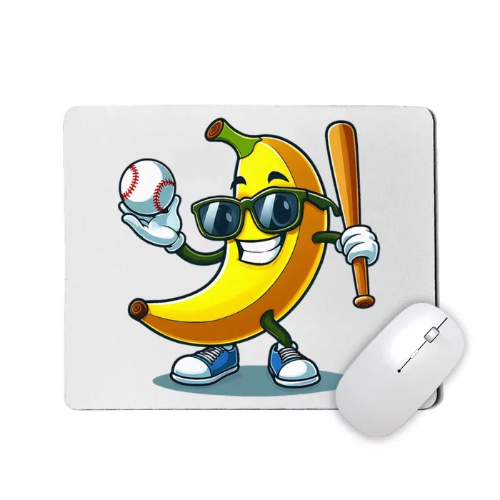 Banana Playing Baseball Fruit Lover Baseball Player Mousepad