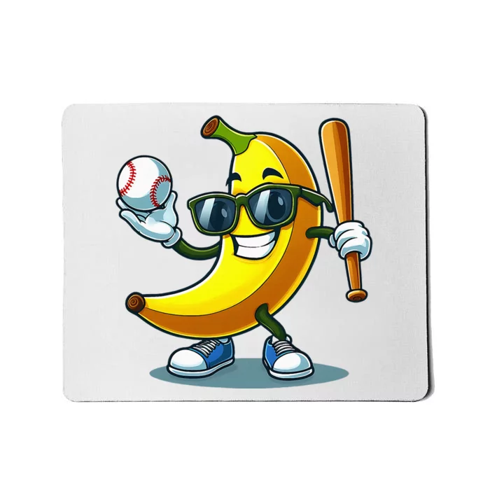 Banana Playing Baseball Fruit Lover Baseball Player Mousepad