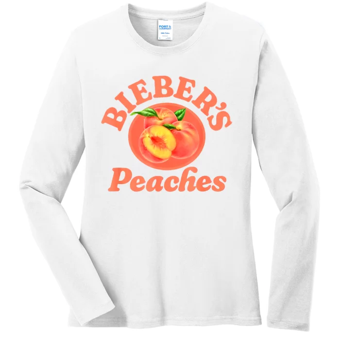 Bieber's Peaches Belieber JB Lover Ladies Long Sleeve Shirt