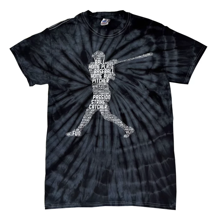 Baseball Player Batter Kids Men Tie-Dye T-Shirt