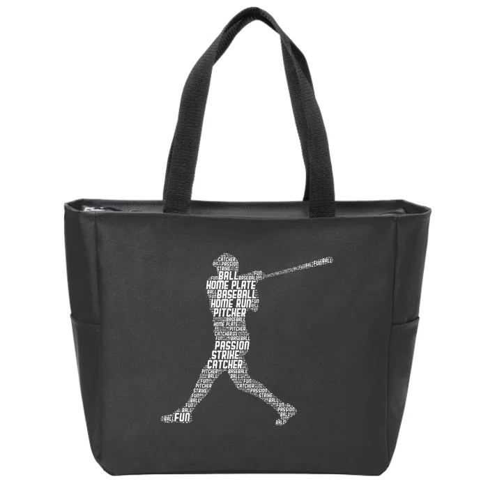 Baseball Player Batter Kids Men Zip Tote Bag