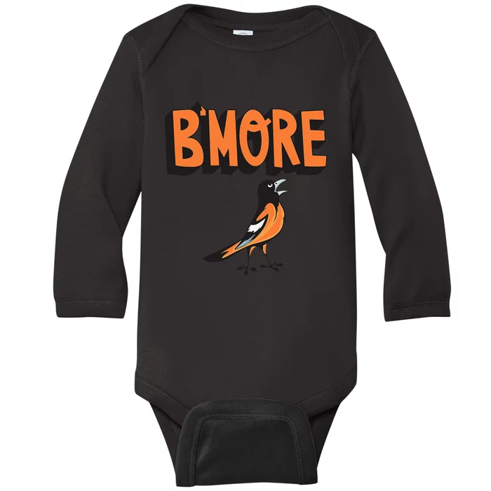 Baltimore Pride Bmore Maryland MD Baby Long Sleeve Bodysuit