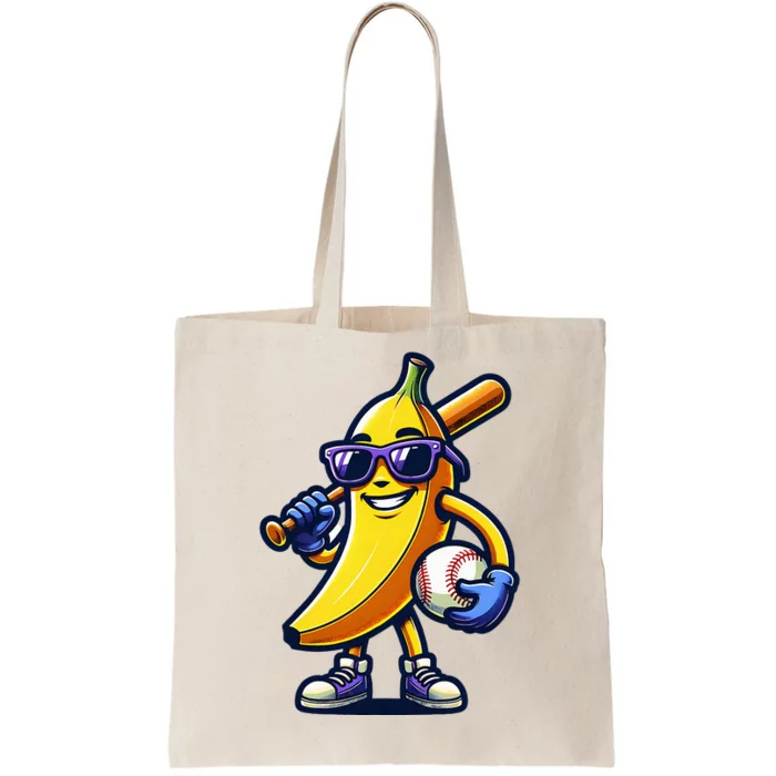 Banana Playing Baseball Fruit Lover Tote Bag