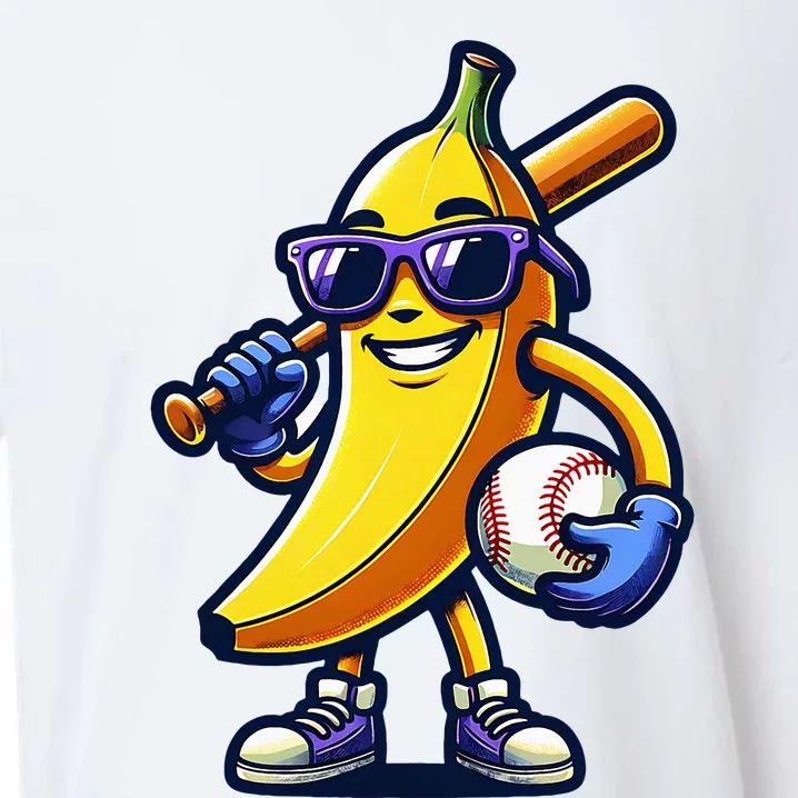 Banana Playing Baseball Fruit Lover Sueded Cloud Jersey T-Shirt