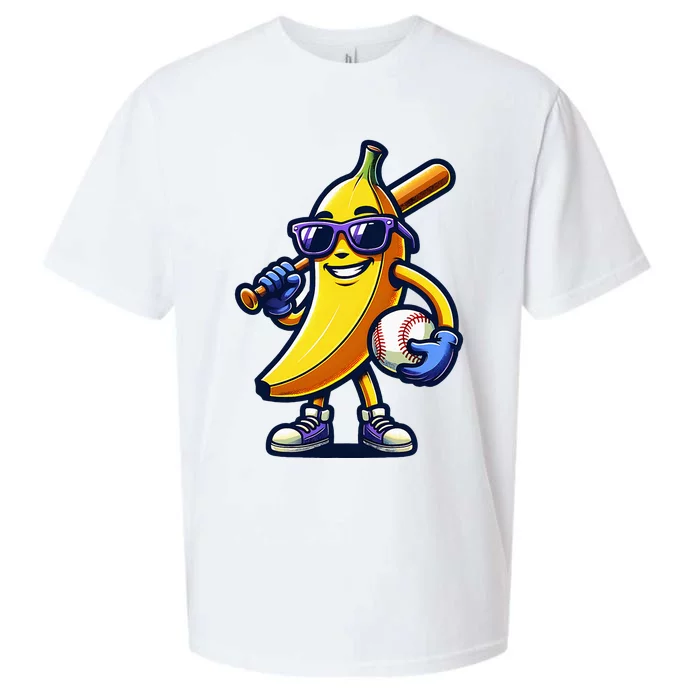 Banana Playing Baseball Fruit Lover Sueded Cloud Jersey T-Shirt