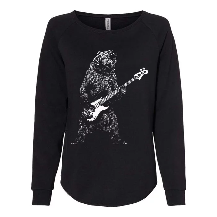 Bear Playing Bass Guitar For Men Animal Playing Guitar Womens California Wash Sweatshirt