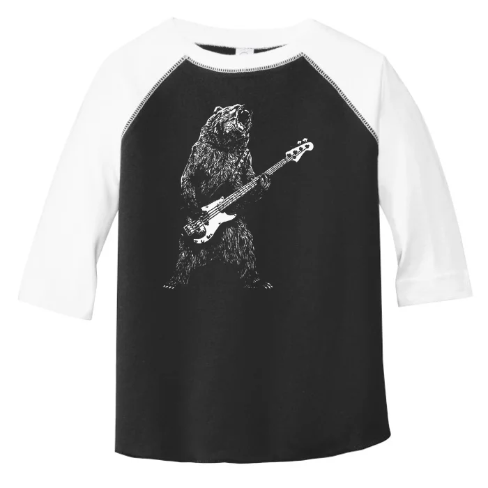 Bear Playing Bass Guitar For Men Animal Playing Guitar Toddler Fine Jersey T-Shirt