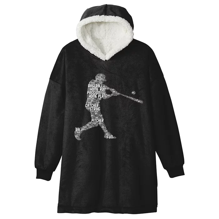 Baseball Player Batter Hooded Wearable Blanket