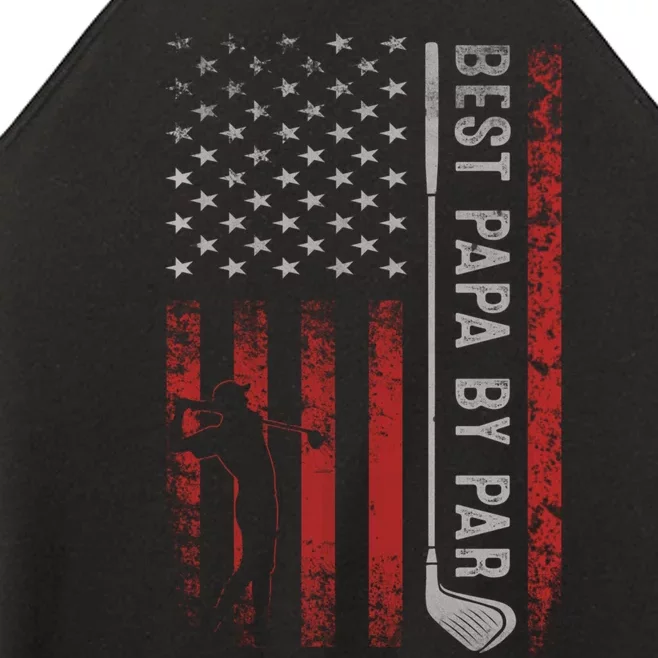 Best Papa By Par American Flag Golf Patriotic Golfer Long Women’s Perfect Tri Rocker Tank