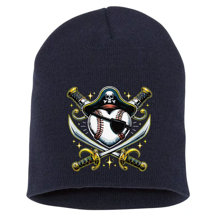 Baseball Pirate Short Acrylic Beanie