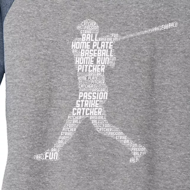 Baseball Player Batter Women's Tri-Blend 3/4-Sleeve Raglan Shirt