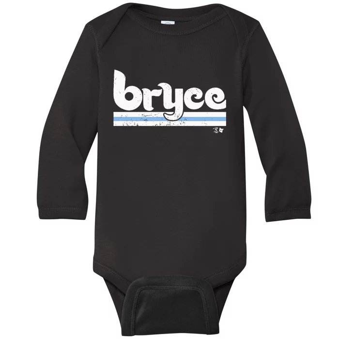 Bryce Philadelphia Baseball Baby Long Sleeve Bodysuit