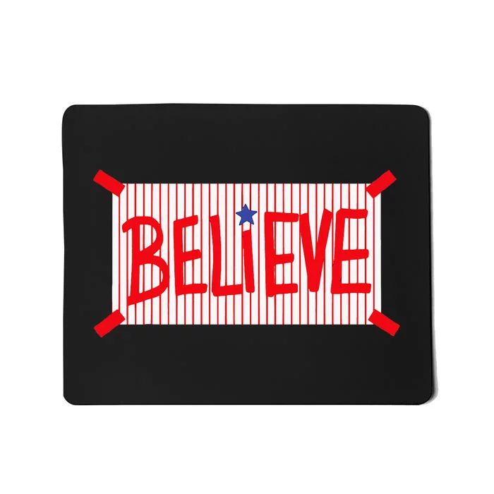 Believe Philadelphia Baseball Player Mousepad