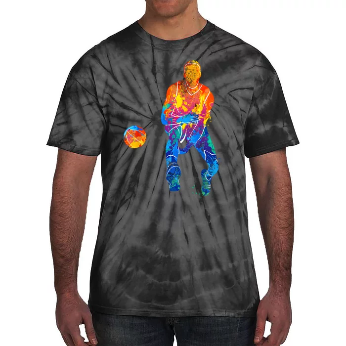 Basketball Player Basketballer Vintage Bball Graphic Tie-Dye T-Shirt