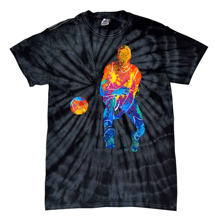 Basketball Player Basketballer Vintage Bball Graphic Tie-Dye T-Shirt