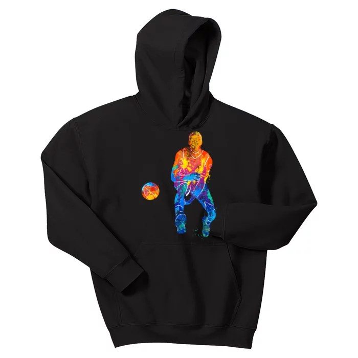 Basketball Player Basketballer Vintage Bball Graphic Kids Hoodie