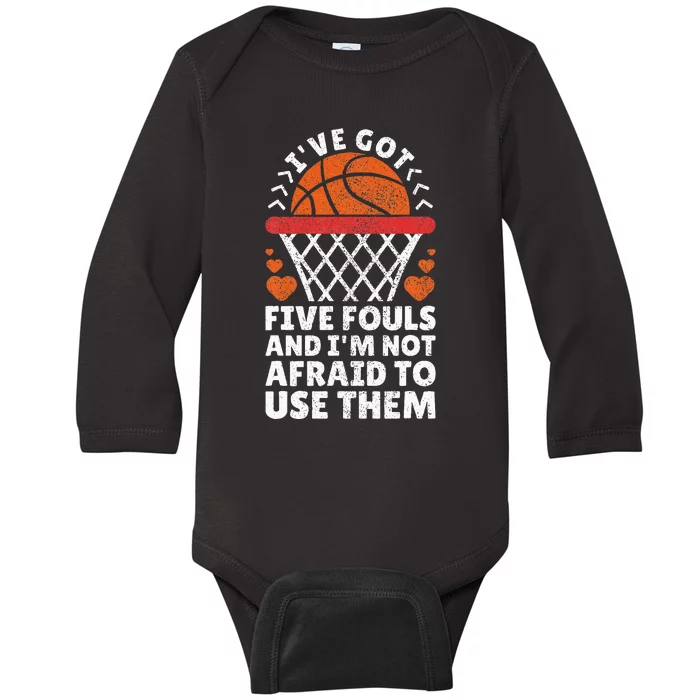 Basketball Player Boy Girl Basketball Lover Funny Basketball Baby Long Sleeve Bodysuit