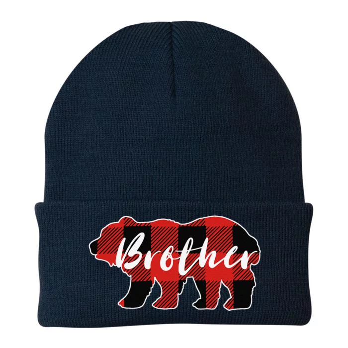 Buffalo Plaid Brother Bear Fathers Day Gifts Knit Cap Winter Beanie