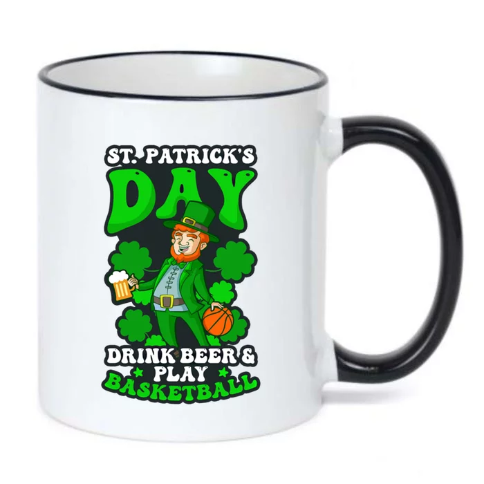 Beer Play Basketball Design St Patricks Basketball Gift Black Color Changing Mug