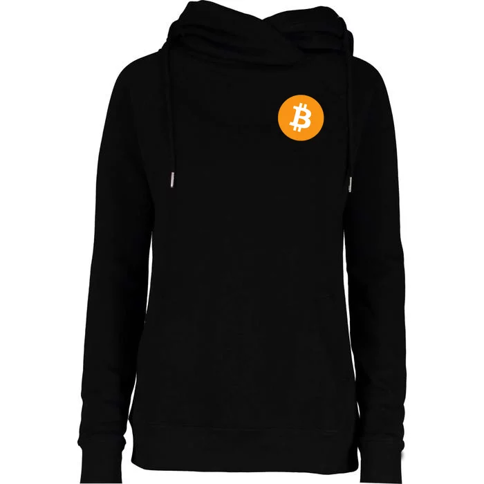 Bitcoin Pocket Womens Funnel Neck Pullover Hood