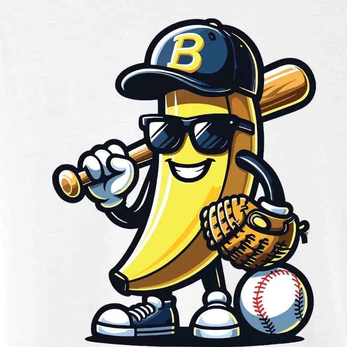 Banana Playing Baseball Fruit Lover Baseball Player ChromaSoft Performance T-Shirt