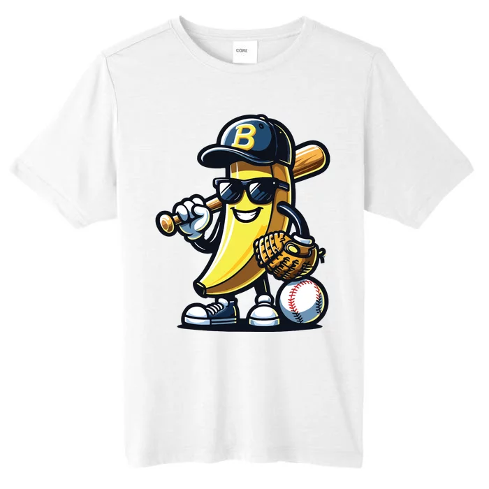 Banana Playing Baseball Fruit Lover Baseball Player ChromaSoft Performance T-Shirt