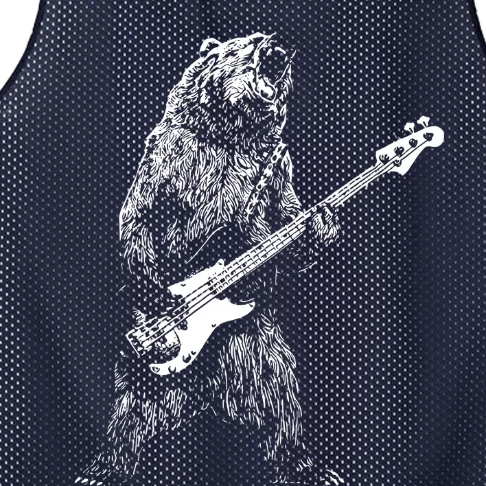 Bear Playing Bass Guitar Shirts For Men Animal Playing Guitar Mesh Reversible Basketball Jersey Tank