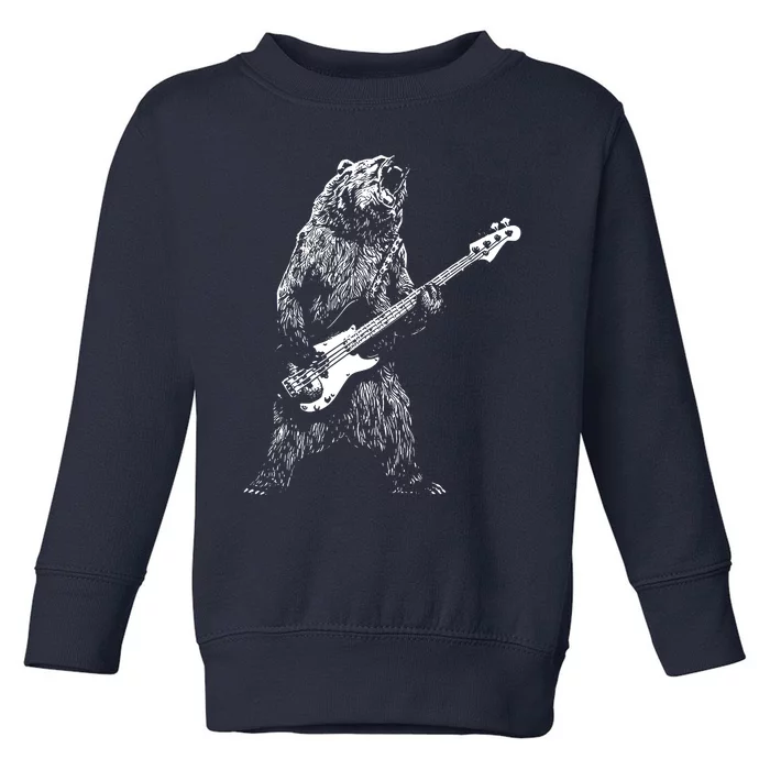 Bear Playing Bass Guitar Shirts For Men Animal Playing Guitar Toddler Sweatshirt