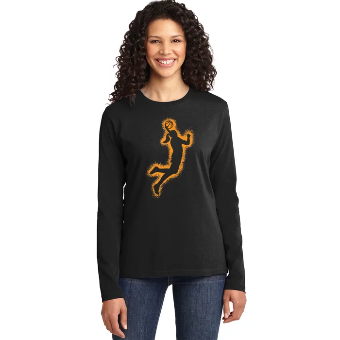 Basketball Player Ladies Long Sleeve Shirt