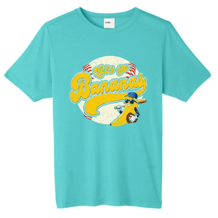 Banana Playing Baseball Team Player Game Day ChromaSoft Performance T-Shirt