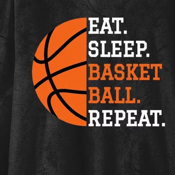 Basketball Player Boy Eat Sleep Basketball Repeat Hooded Wearable Blanket